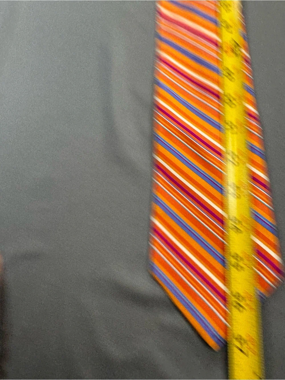 Vintage Tommy Hilfiger 100% Silk Striped Tie Orange Blue USA Made
